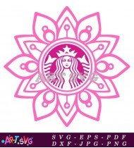 Pink Starbucks Mandala Design Printable SVG Vector 2