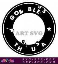 God Bless USA Circle Design SVG