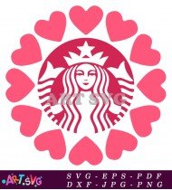 Starbucks Coffee Logo Design Pink Vector Graphics SVG