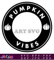 Pumpkin Vibes Circle Logo Design Printable Sticker Cut File SVG 1