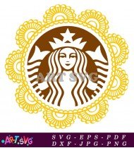 Mandala and Starbucks Logo for Coffee Lovers SVG