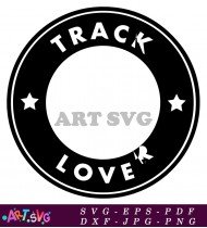 Black Track Lover Coffee Cup Design SVG