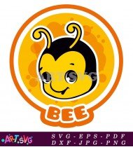 Cute Cartoon Bee Animal Vector Illustration SVG