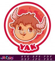 Cartoon Yak Animal Vector Illustration Clipart SVG