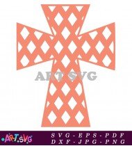 Free Printable Orange Geometric Cross Design SVG