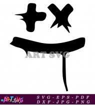 Marshmallow Head With X Symbol SVG