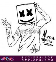 Marshmello Character Design With Signature Marshmello SVG