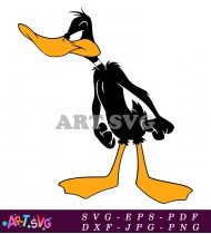 Cartoon Duck With A Frowning Facial Expression SVG 1