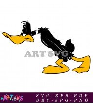 Cartoon Duck With A Grumpy Facial Expression SVG 1