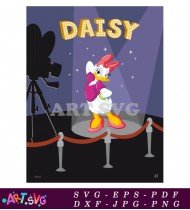 Daisy Duck On Stage With Spotlight SVG