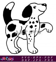 Dalmatian Puppy Sitting Up On White Background SVG