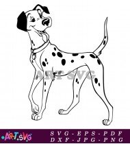 Cartoon Dalmatian Dog Coloring Page Printable SVG