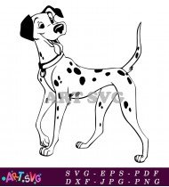 Dalmatian Puppy Standing In Black And White SVG