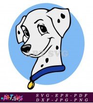 Black And White Dalmatian Puppy Cartoon Image SVG 1