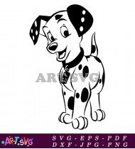 Dalmatian Puppy Cartoon Illustration With Spot Pattern SVG