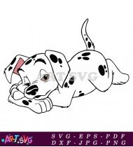 Cute Dalmatian Dog Cartoon Illustration Funny SVG