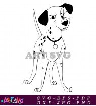 Cute Cartoon Dalmatian Dog With Long Tail SVG