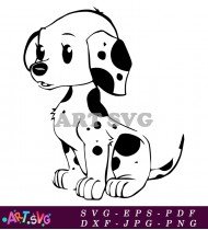 Cute Cartoon Black And White Dalmatian Puppy SVG 1