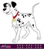 Dalmatian Dog Cartoon Black and White Image SVG