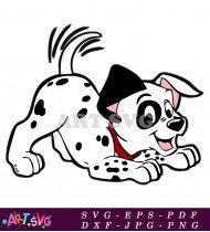 Dalmatian Puppy Sitting Down With Tongue Out SVG