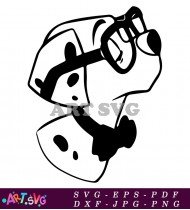 Cartoon Illustration Of A Dalmatian Dog SVG