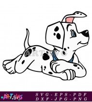 Cartoon Illustration Of A Dalmatian Puppy SVG