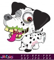 Funny Cartoon Illustration Of A Dalmatian Puppy SVG