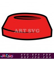 Red Dalmatian Dog Food Bowl Vector Graphic SVG