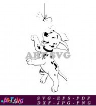 Cute Dalmatian Dog Playing With Toy SVG