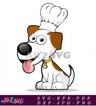 Cute Dalmatian Puppy Wearing A Chef Hat SVG