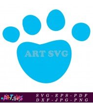 Blue Paw Print Isolated On White Background SVG