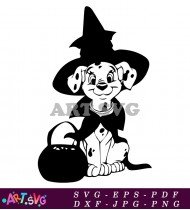 Cartoon Witch Dalmatian SVG