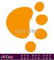 Orange Paw Print Cartoon SVG