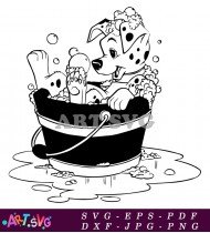 Dalmatian Puppy In Bubble Bath SVG