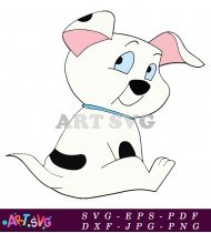 Cute Dalmatian Puppy Cartoon Illustration White Background SVG