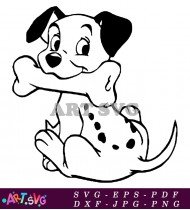 Cartoon Dalmatian Puppy Adorable Cute Illustration SVG