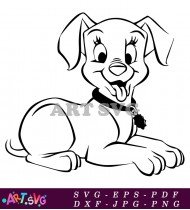 Adorable Dalmatian Puppy Cartoon White Background SVG 1