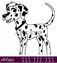 Dalmatian Puppy Running Cartoon Cute Illustration SVG