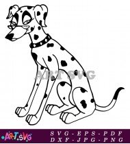 Black And White Dalmatian Dog SVG 1