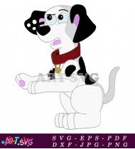 Dalmatian Puppy Winking With Black Spots SVG