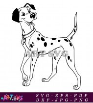 Playful Dalmatian Puppy Sitting Cartoon SVG