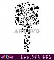 Black and White Dalmatian Spot Pattern Design SVG