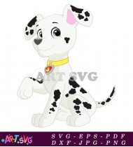 Dalmatian Puppy Cartoon Character Illustration Design SVG 1