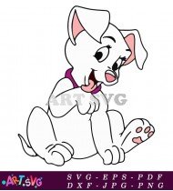 Cute Cartoon Dalmatian Puppy with Pink Nose SVG