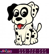 Dalmatian Puppy Cartoon Character Design SVG 1