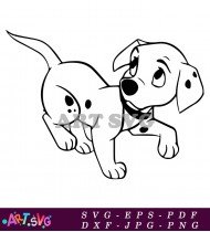 Cartoon Dalmatian Puppy Walking SVG