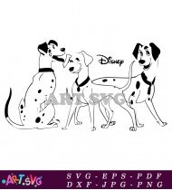 Cute Cartoon Dalmatian Puppies SVG