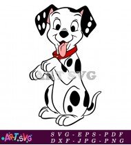 Cartoon Dalmatian Puppy Coloring Page For Kids SVG