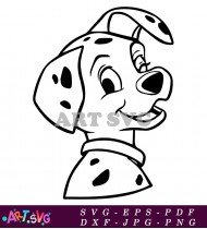 Dalmatian Dog Puppy Coloring Page Easy To Print SVG