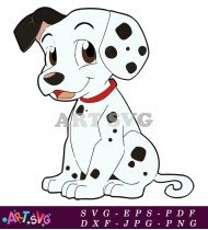 Sitting Dalmatian Puppy Coloring Pages Free Printable SVG